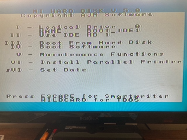 IDE Boot Screen